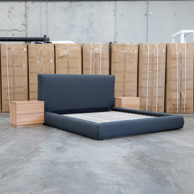 The Alina King Upholstered Bed - Charcoal