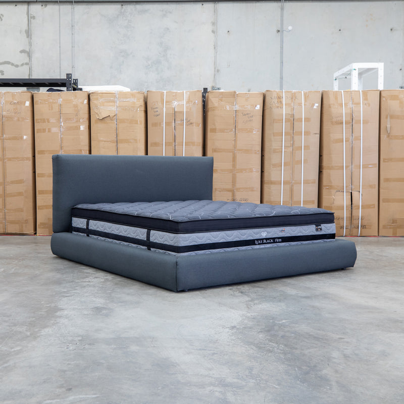 The Alina King Upholstered Bed - Charcoal