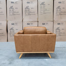 The Alpine Single Leather Armchair - Antique Tan available to purchase from Warehouse Furniture Clearance at our next sale event.