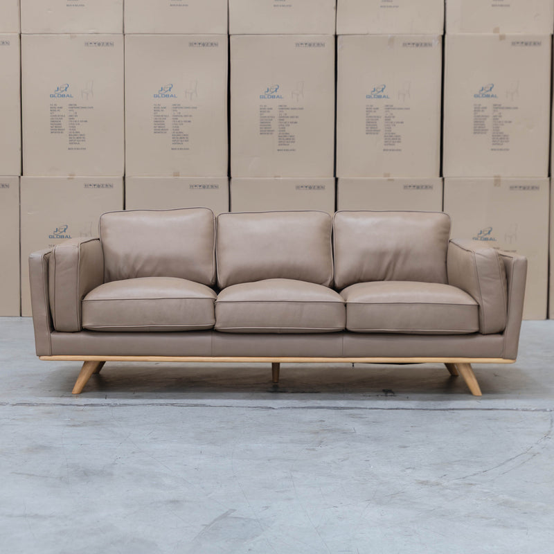 The Alpine Three Seat Leather Sofa - Camel available to purchase from Warehouse Furniture Clearance at our next sale event.