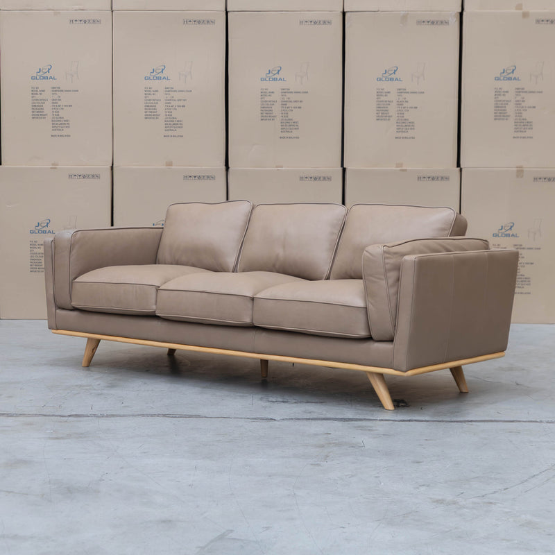 The Alpine Three Seat Leather Sofa - Camel available to purchase from Warehouse Furniture Clearance at our next sale event.