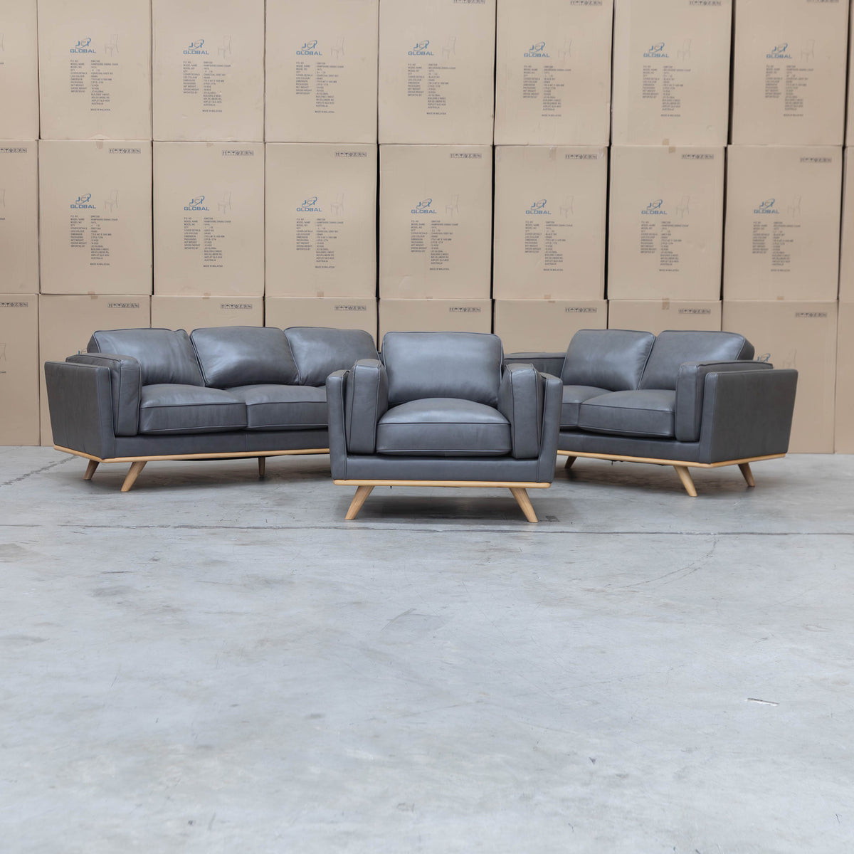 The Alpine Single Leather Armchair - Graphite available to purchase from Warehouse Furniture Clearance at our next sale event.