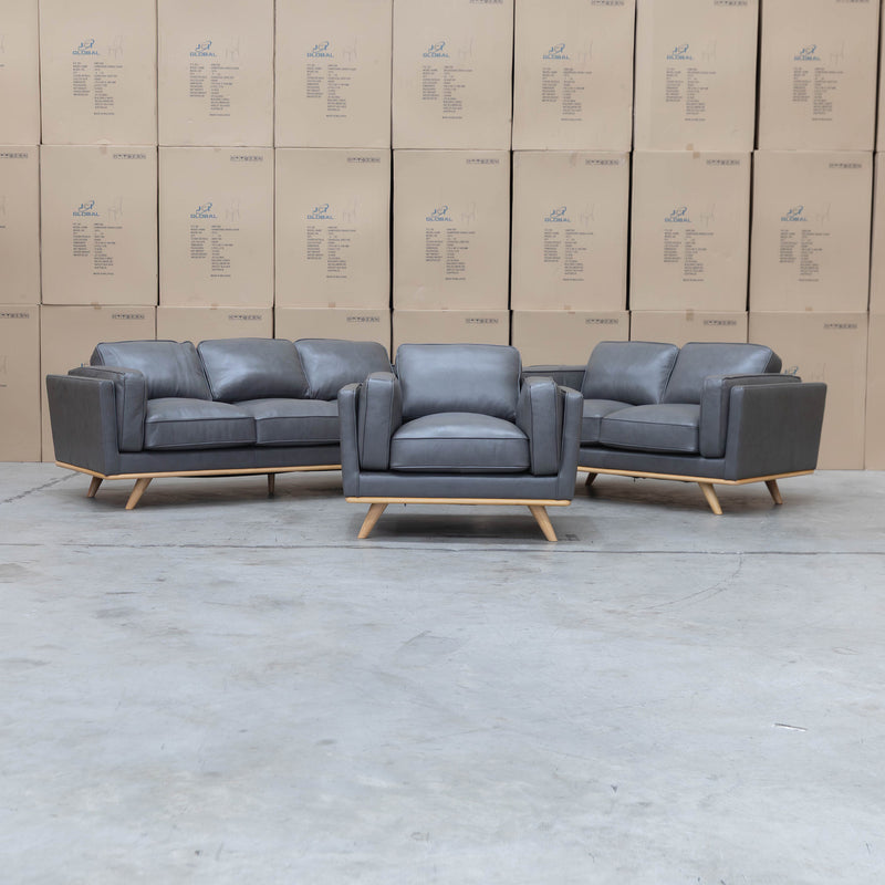 The Alpine Single Leather Armchair - Graphite available to purchase from Warehouse Furniture Clearance at our next sale event.