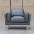 The Alpine Single Leather Armchair - Graphite
