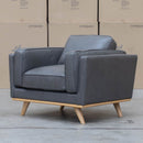 The Alpine Single Leather Armchair - Graphite available to purchase from Warehouse Furniture Clearance at our next sale event.