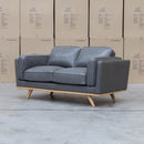 The Alpine Two Seat Leather Sofa - Graphite available to purchase from Warehouse Furniture Clearance at our next sale event.