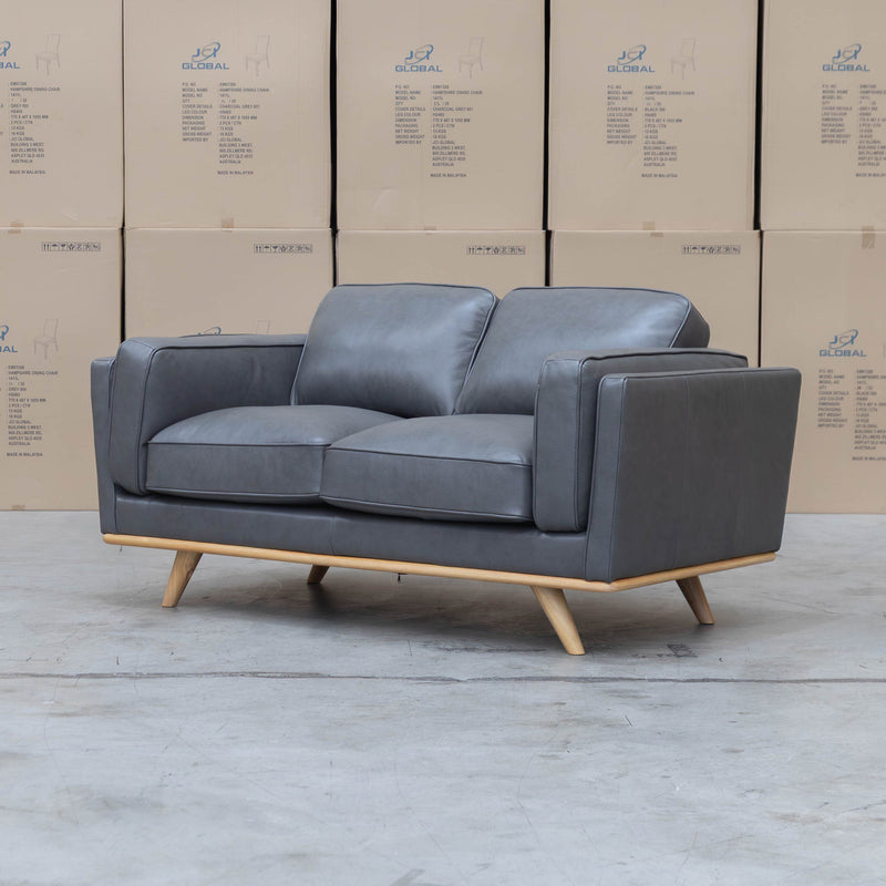 The Alpine Two Seat Leather Sofa - Graphite available to purchase from Warehouse Furniture Clearance at our next sale event.