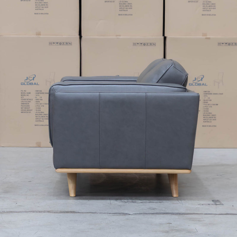 The Alpine Two Seat Leather Sofa - Graphite available to purchase from Warehouse Furniture Clearance at our next sale event.