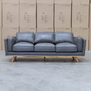 The Alpine Three Seat Leather Sofa - Graphite available to purchase from Warehouse Furniture Clearance at our next sale event.