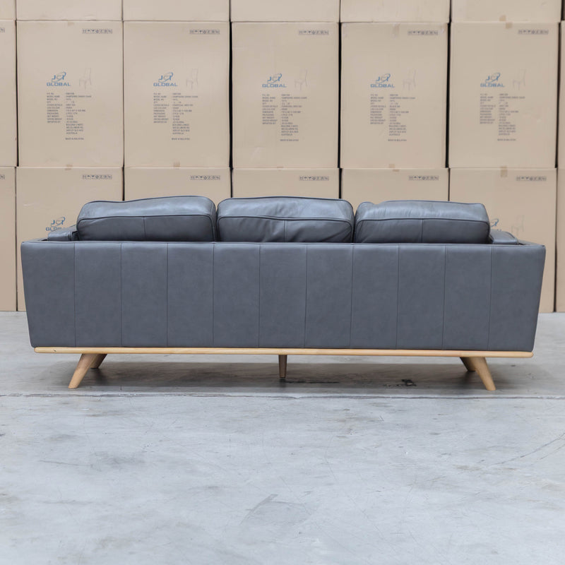 The Alpine Three Seat Leather Sofa - Graphite available to purchase from Warehouse Furniture Clearance at our next sale event.