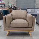 The Alpine Single Leather Armchair - Camel available to purchase from Warehouse Furniture Clearance at our next sale event.