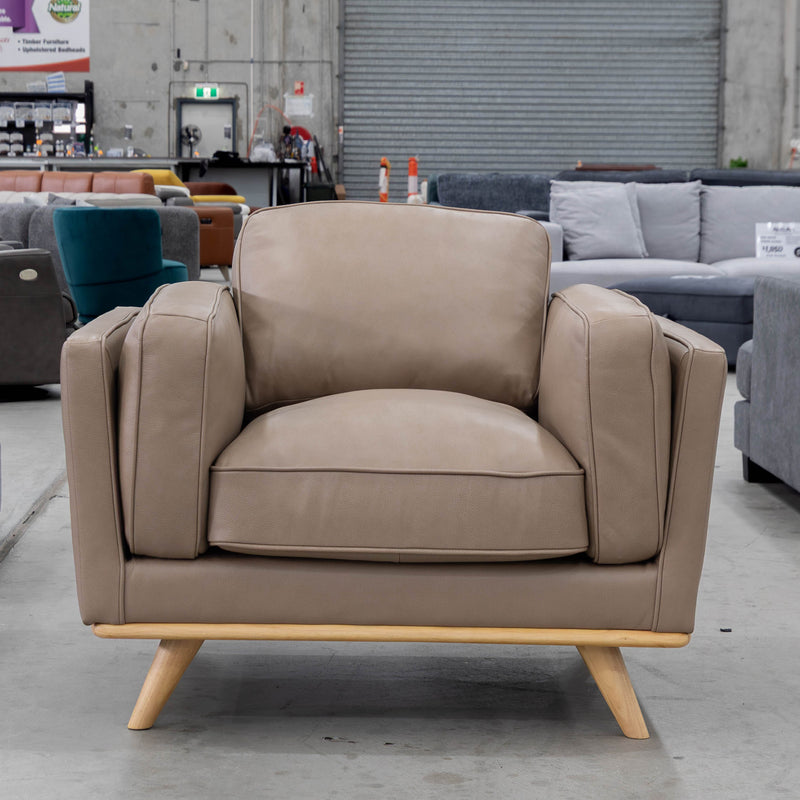 The Alpine Single Leather Armchair - Camel available to purchase from Warehouse Furniture Clearance at our next sale event.