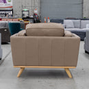 The Alpine Single Leather Armchair - Camel available to purchase from Warehouse Furniture Clearance at our next sale event.