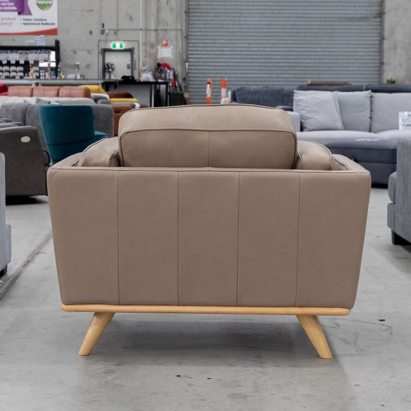 The Alpine Single Leather Armchair - Camel available to purchase from Warehouse Furniture Clearance at our next sale event.