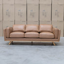 The Alpine Three Seat Leather Sofa - Tan available to purchase from Warehouse Furniture Clearance at our next sale event.