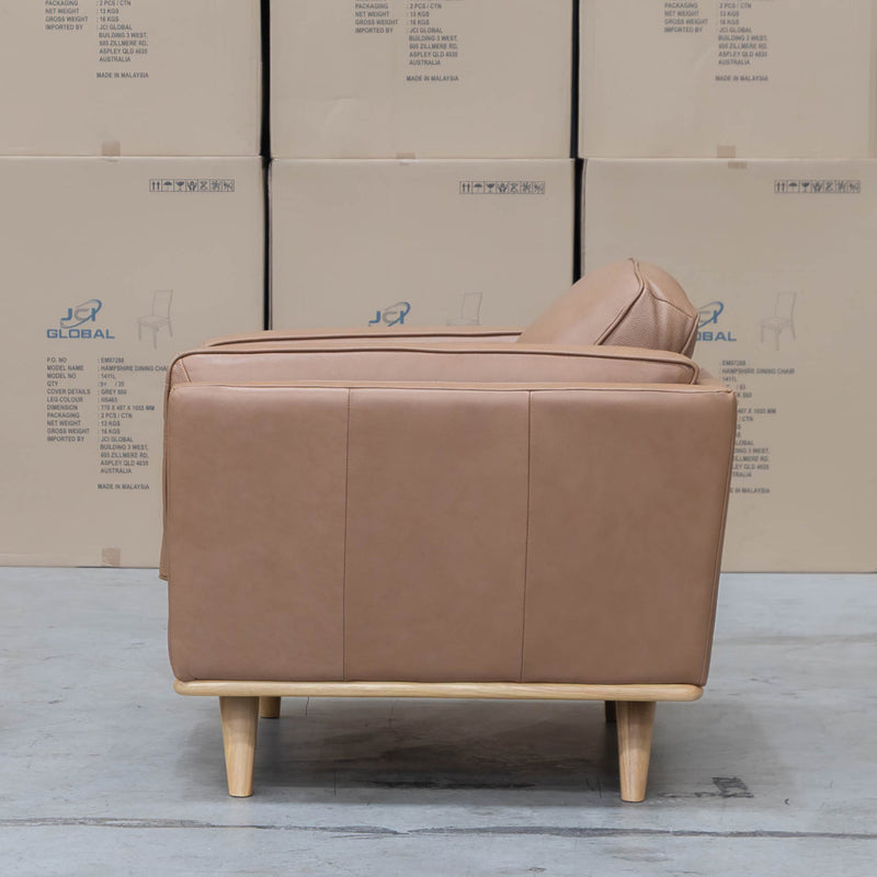 The Alpine Single Leather Armchair - Tan available to purchase from Warehouse Furniture Clearance at our next sale event.