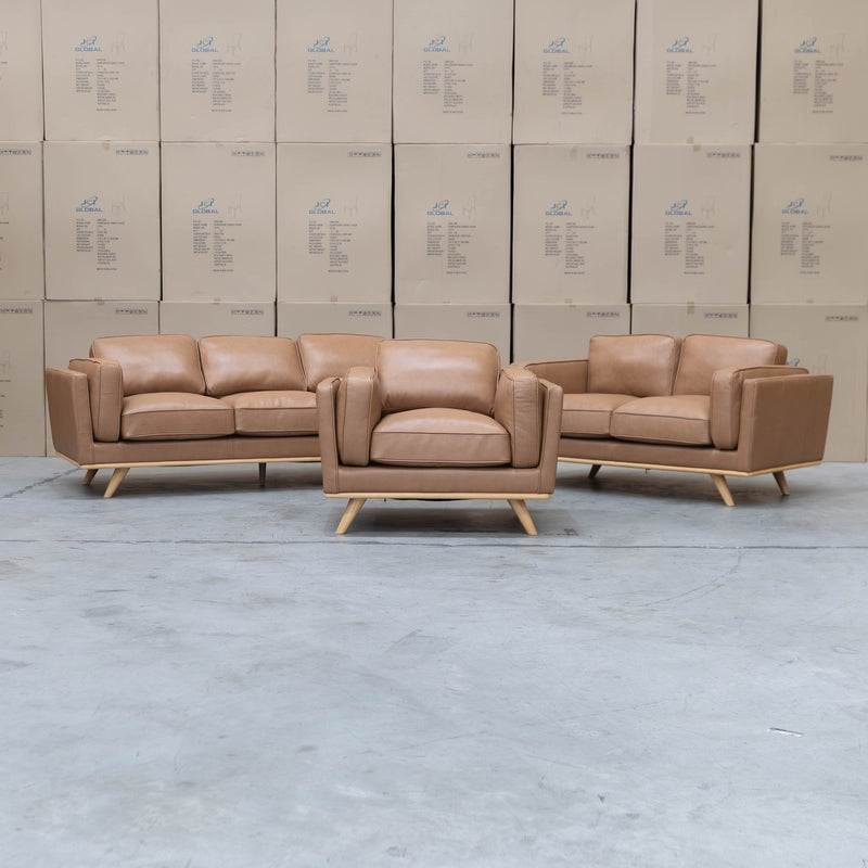 The Alpine Single Leather Armchair - Tan available to purchase from Warehouse Furniture Clearance at our next sale event.