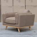 Alpine Single Leather Armchair - Camel