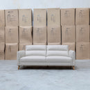 The Alyssa Three Seat Leather Sofa - White available to purchase from Warehouse Furniture Clearance at our next sale event.