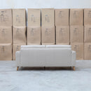 The Alyssa Three Seat Leather Sofa - White available to purchase from Warehouse Furniture Clearance at our next sale event.