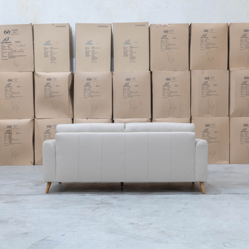 The Alyssa Three Seat Leather Sofa - White available to purchase from Warehouse Furniture Clearance at our next sale event.