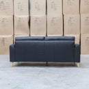 The Alyssa Three Seat Leather Sofa - Black available to purchase from Warehouse Furniture Clearance at our next sale event.