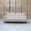 The Alyssa Three Seat Leather Sofa - White available to purchase from Warehouse Furniture Clearance at our next sale event.