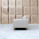 The Alyssa Three Seat Leather Sofa - White available to purchase from Warehouse Furniture Clearance at our next sale event.
