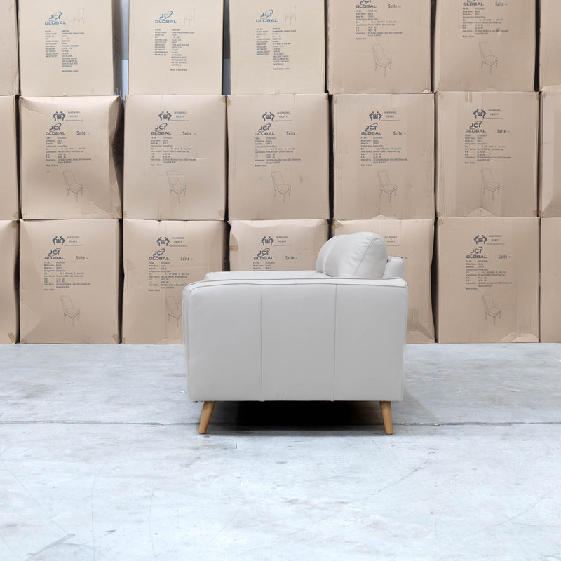 The Alyssa Three Seat Leather Sofa - White available to purchase from Warehouse Furniture Clearance at our next sale event.