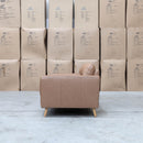 The Alyssa Two Seat Leather Sofa - Tan available to purchase from Warehouse Furniture Clearance at our next sale event.