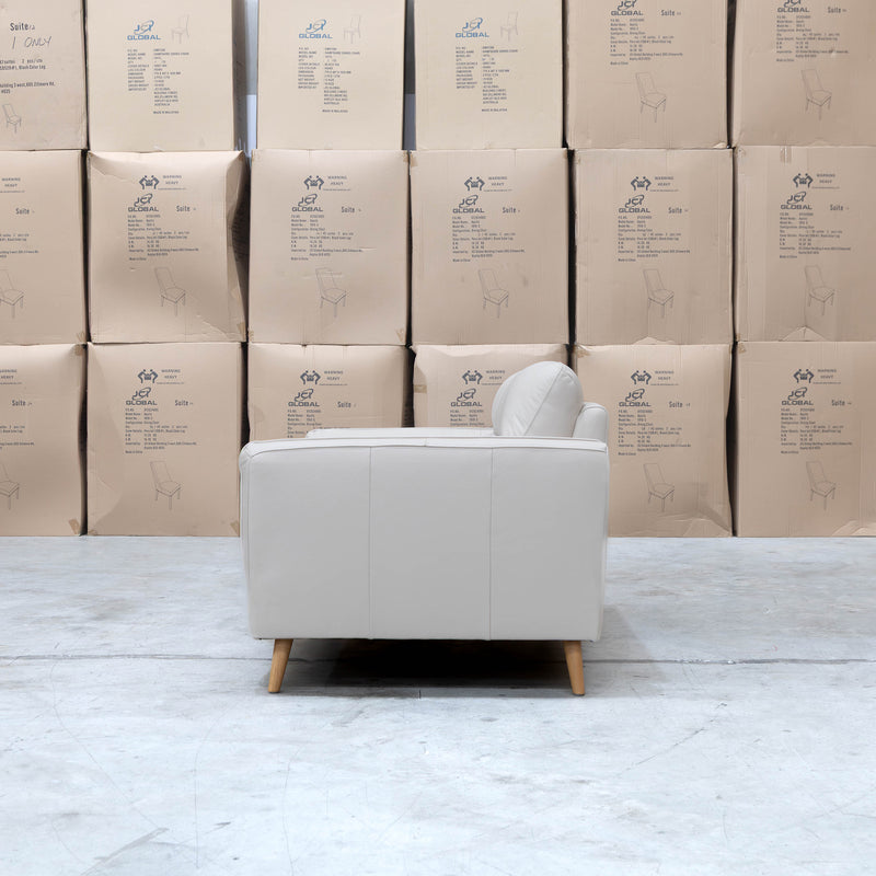 The Alyssa Two Seat Leather Sofa - White available to purchase from Warehouse Furniture Clearance at our next sale event.