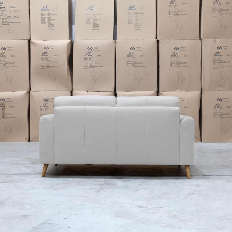 The Alyssa Two Seat Leather Sofa - White available to purchase from Warehouse Furniture Clearance at our next sale event.