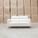 The Alyssa Two Seat Leather Sofa - White available to purchase from Warehouse Furniture Clearance at our next sale event.