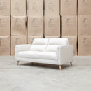The Alyssa Two Seat Leather Sofa - White available to purchase from Warehouse Furniture Clearance at our next sale event.