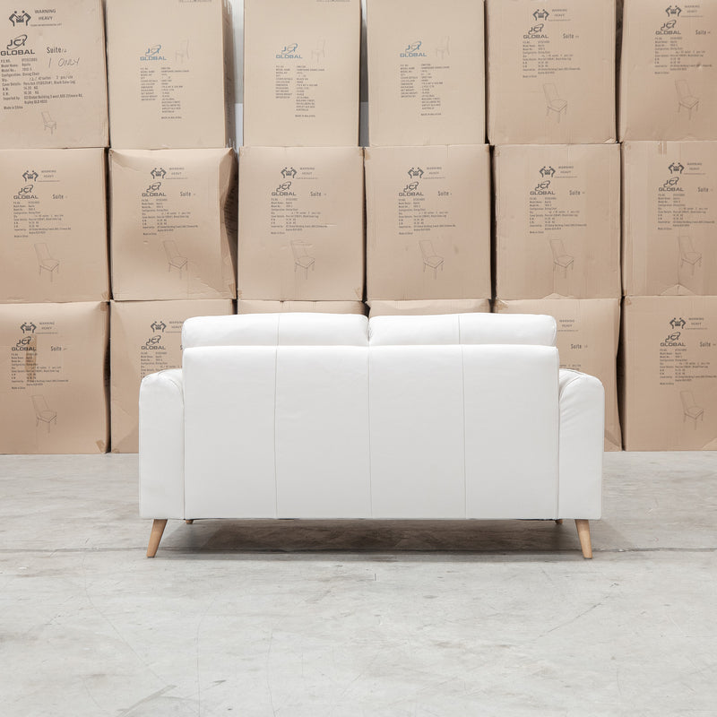 The Alyssa Two Seat Leather Sofa - White available to purchase from Warehouse Furniture Clearance at our next sale event.
