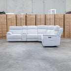 The Ambrose Modular Corner Lounge with Dual Electric Recliners - Cloud available to purchase from Warehouse Furniture Clearance at our next sale event.