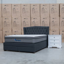 The Amelia Double Fabric Storage Bed - Charcoal available to purchase from Warehouse Furniture Clearance at our next sale event.