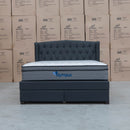 The Amelia Double Fabric Storage Bed - Charcoal available to purchase from Warehouse Furniture Clearance at our next sale event.