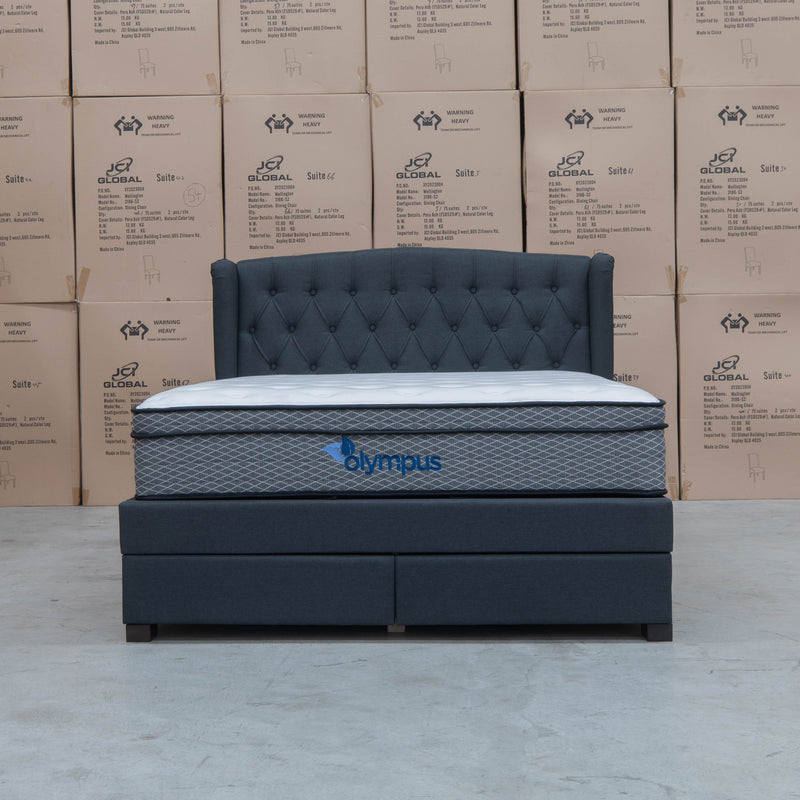 The Amelia Double Fabric Storage Bed - Charcoal