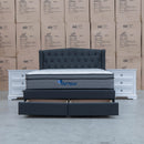 The Amelia Double Fabric Storage Bed - Charcoal available to purchase from Warehouse Furniture Clearance at our next sale event.