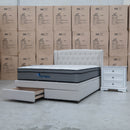 The Amelia Double Fabric Storage Bed - Oat White available to purchase from Warehouse Furniture Clearance at our next sale event.