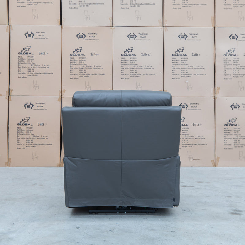 The Anchorage Triple Motor Electric Single Recliner - Storm Leather available to purchase from Warehouse Furniture Clearance at our next sale event.