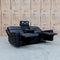 The Anchorage Three Seater Triple Motor Electric Recliner Lounge - Black Leather available to purchase from Warehouse Furniture Clearance at our next sale event.