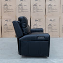 The Anchorage Three Seater Triple Motor Electric Recliner Lounge - Black Leather available to purchase from Warehouse Furniture Clearance at our next sale event.