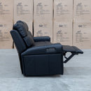 The Anchorage Three Seat Triple Motor Electric Recliner Lounge - Black Leather available to purchase from Warehouse Furniture Clearance at our next sale event.