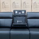 The Anchorage Three Seat Triple Motor Electric Recliner Lounge - Black Leather available to purchase from Warehouse Furniture Clearance at our next sale event.