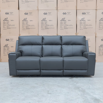 The Anchorage Three Seat Triple Motor Electric Recliner Lounge - Storm Leather available to purchase from Warehouse Furniture Clearance at our next sale event.