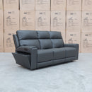 The Anchorage Three Seat Triple Motor Electric Recliner Lounge - Storm Leather available to purchase from Warehouse Furniture Clearance at our next sale event.