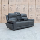 The Anchorage Three Seat Triple Motor Electric Recliner Lounge - Storm Leather available to purchase from Warehouse Furniture Clearance at our next sale event.