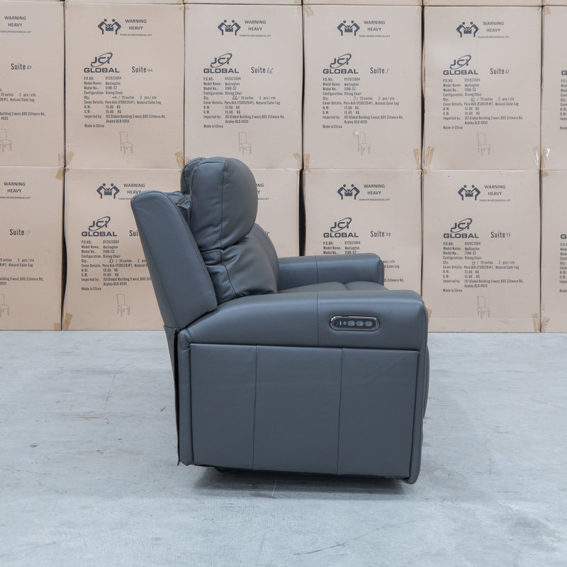 The Anchorage Three Seat Triple Motor Electric Recliner Lounge - Storm Leather available to purchase from Warehouse Furniture Clearance at our next sale event.